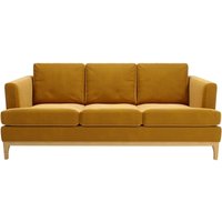 Scarlett 3 Seater Sofa, mustard, Leg colour: like oak