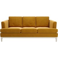 Scarlett 3 Seater Sofa, mustard, Leg colour: white