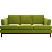 Scarlett 3 Seater Sofa, olive green, Leg colour: dark oak