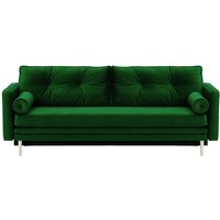 Mossa Sofa Bed with Storage, dark green, Leg colour: white