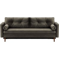 Mossa Sofa Bed with Storage, graphite, Leg colour: dark oak