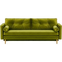 Mossa Sofa Bed with Storage, olive green, Leg colour: like oak
