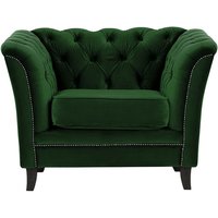 Karin Armchair, dark green, Leg colour: black