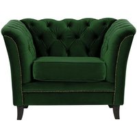 Karin Armchair, dark green, Leg colour: black