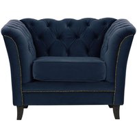 Karin Armchair, blue, Leg colour: black