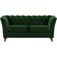 Karin 2 Seater Sofa, dark green, Leg colour: dark oak