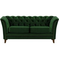 Karin 2 Seater Sofa, dark green, Leg colour: dark oak