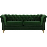 Karin 3 Seater Sofa, dark green, Leg colour: like oak