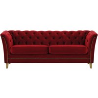 Karin 3 Seater Sofa, dark red, Leg colour: like oak