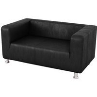 Scala 2 Seater Faux Leather Sofa, black