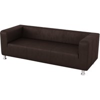 Scala 3 Seater Faux Leather Sofa, brown
