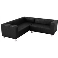 Scala Faux Leather Corner Sofa, black