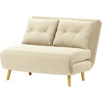 Flic Small Sofa Bed - width 103 cm, light beige, Leg colour: like oak