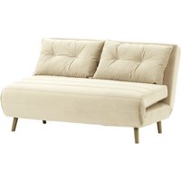 Flic Large Double Sofa Bed - width 142 cm, light beige, Leg colour: black