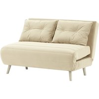 Flic Double Sofa Bed - width 120 cm, light beige, Leg colour: white