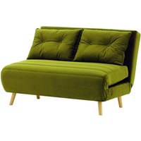 Flic Double Sofa Bed - width 120 cm, olive green, Leg colour: like oak