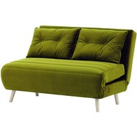 Flic Double Sofa Bed - width 120 cm, olive green, Leg colour: white