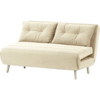 Flic Large Double Sofa Bed - width 142 cm, light beige, Leg colour: white