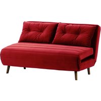 Flic Large Double Sofa Bed - width 142 cm, dark red, Leg colour: dark oak