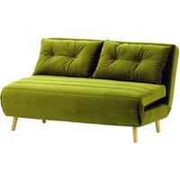 Flic Large Double Sofa Bed - width 142 cm, olive green, Leg colour: like oak
