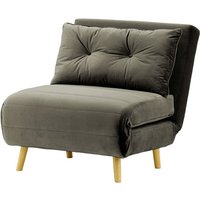 Flic Single Sofa Bed Chair - width 77 cm, graphite, Leg colour: like oak