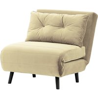 Flic Single Sofa Bed Chair - width 77 cm, mink, Leg colour: black