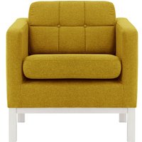 Normann Armchair, mustard, Leg colour: white