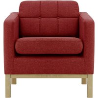 Normann Armchair, red, Leg colour: wax black