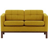 Normann 2 Seater Sofa, mustard, Leg colour: dark oak
