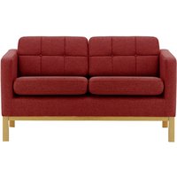Normann 2 Seater Sofa, red, Leg colour: like oak