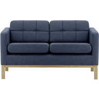 Normann 2 Seater Sofa, navy blue, Leg colour: wax black