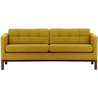 Normann 3 Seater Sofa, mustard, Leg colour: dark oak