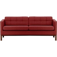Normann 3 Seater Sofa, red, Leg colour: dark oak