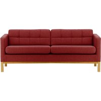 Normann 3 Seater Sofa, red, Leg colour: like oak