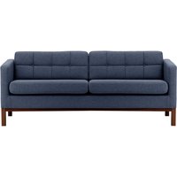 Normann 3 Seater Sofa, navy blue, Leg colour: dark oak