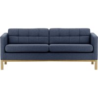 Normann 3 Seater Sofa, navy blue, Leg colour: wax black