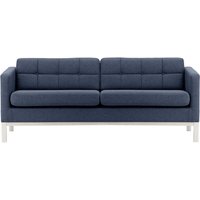 Normann 3 Seater Sofa, navy blue, Leg colour: white