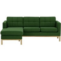 Normann Left Hand Corner Sofa, dark green, Leg colour: wax black