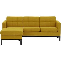 Normann Left Hand Corner Sofa, mustard, Leg colour: black
