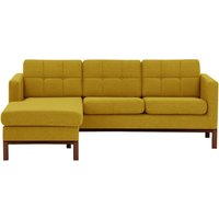 Normann Left Hand Corner Sofa, mustard, Leg colour: dark oak