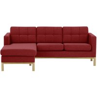 Normann Left Hand Corner Sofa, red, Leg colour: wax black