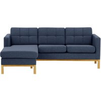 Normann Left Hand Corner Sofa, navy blue, Leg colour: like oak