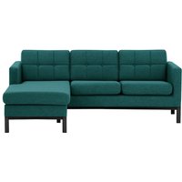 Normann Left Hand Corner Sofa, blue, Leg colour: black
