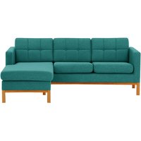 Normann Left Hand Corner Sofa, turquoise, Leg colour: aveo