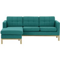 Normann Left Hand Corner Sofa, turquoise, Leg colour: wax black