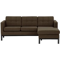 Normann Right Hand Corner Sofa, brown, Leg colour: black