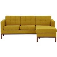 Normann Right Hand Corner Sofa, mustard, Leg colour: dark oak
