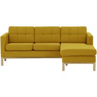 Normann Right Hand Corner Sofa, mustard, Leg colour: wax black