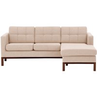 Normann Right Hand Corner Sofa, pastel pink, Leg colour: dark oak