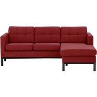 Normann Right Hand Corner Sofa, red, Leg colour: black
